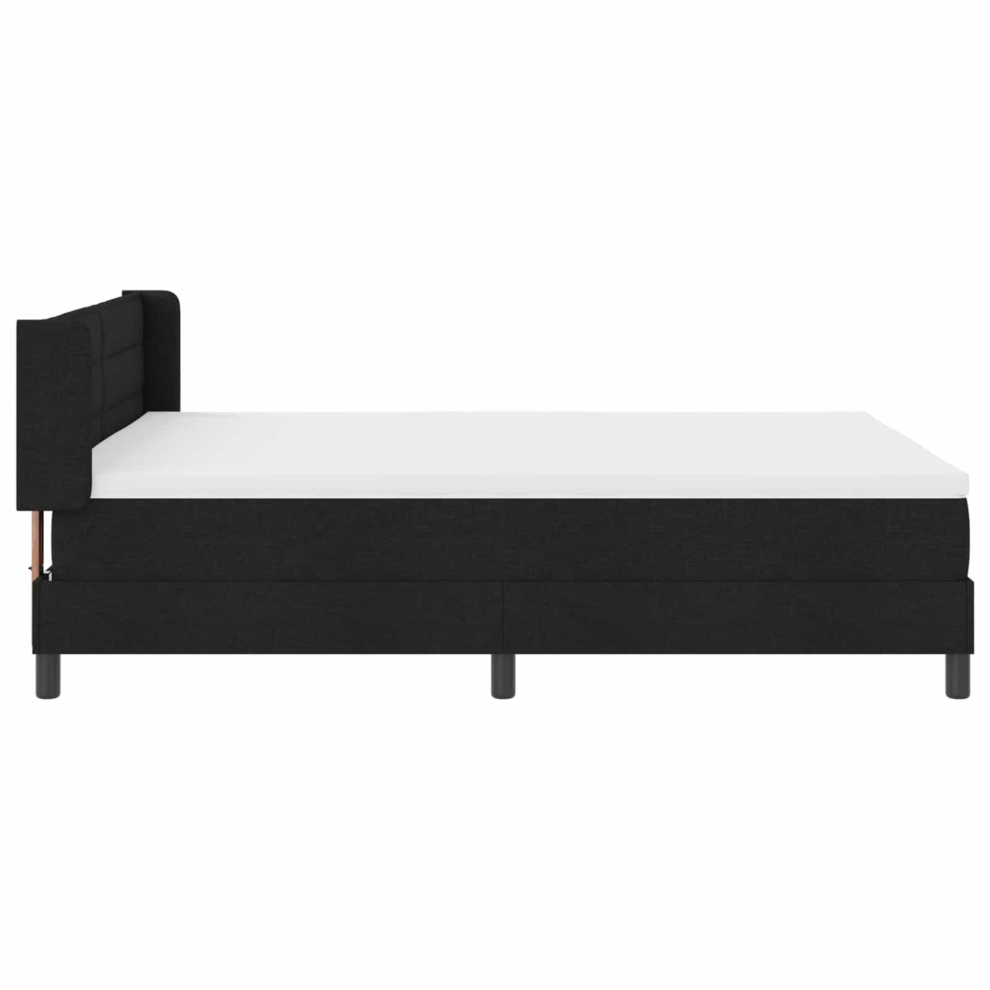 Boxspringbett mit Kopfteil Schwarz 190 x 140 cm Stoff