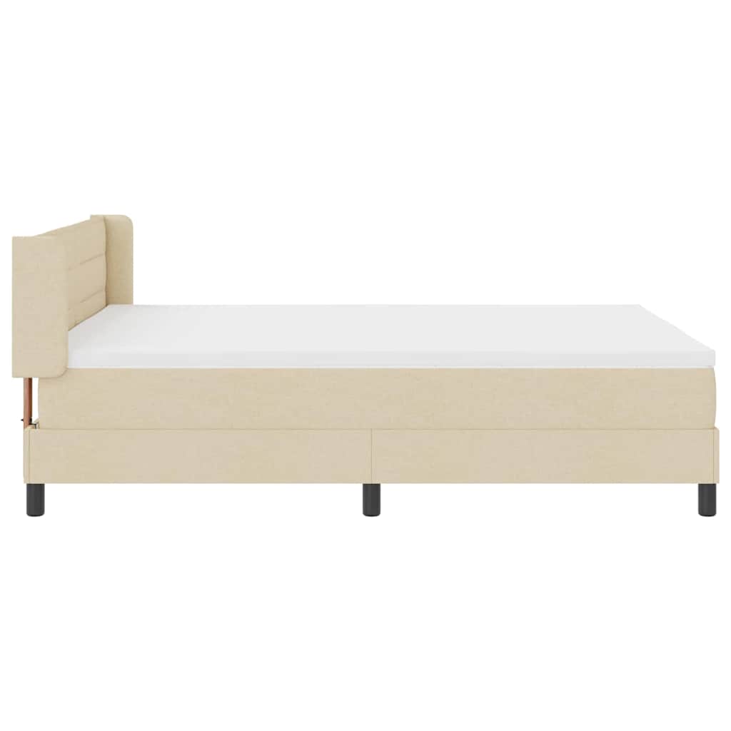 Boxspringbett mit Kopfteil Creme 190 x 140 cm Stoff