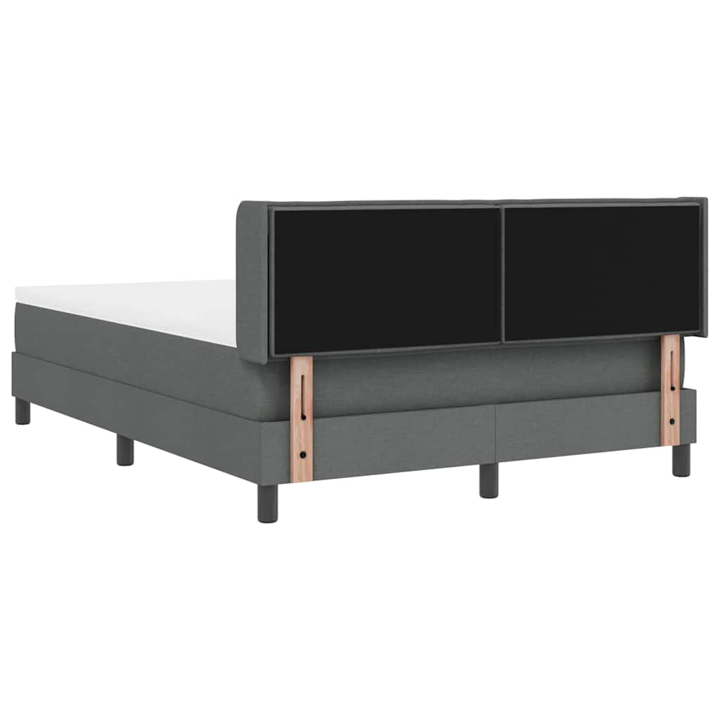 Boxspringbett mit Kopfteil Dunkelgrau 200 x 140 cm Stoff