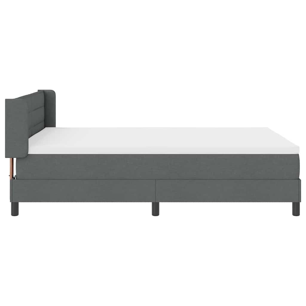 Boxspringbett mit Kopfteil Dunkelgrau 200 x 140 cm Stoff