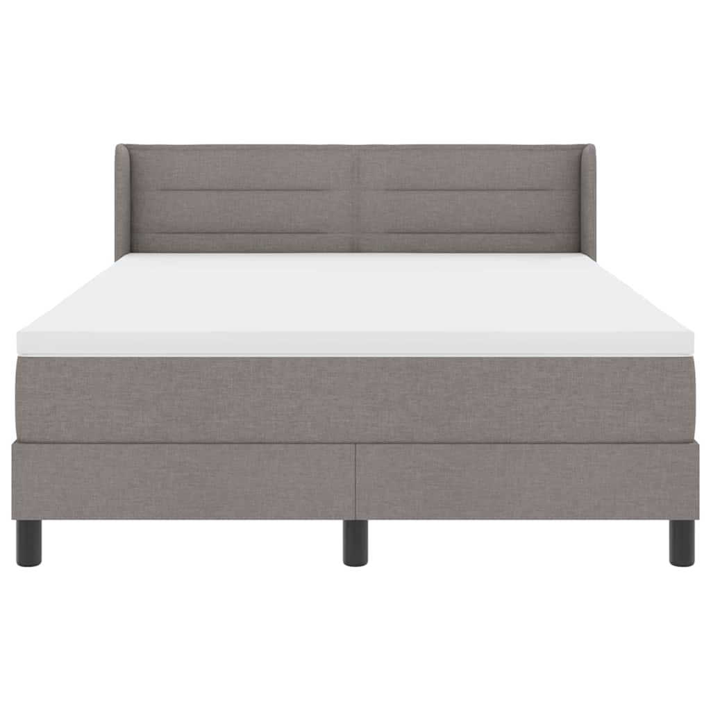 Boxspringbett mit Kopfteil Taupe 200 x 140 cm Stoff
