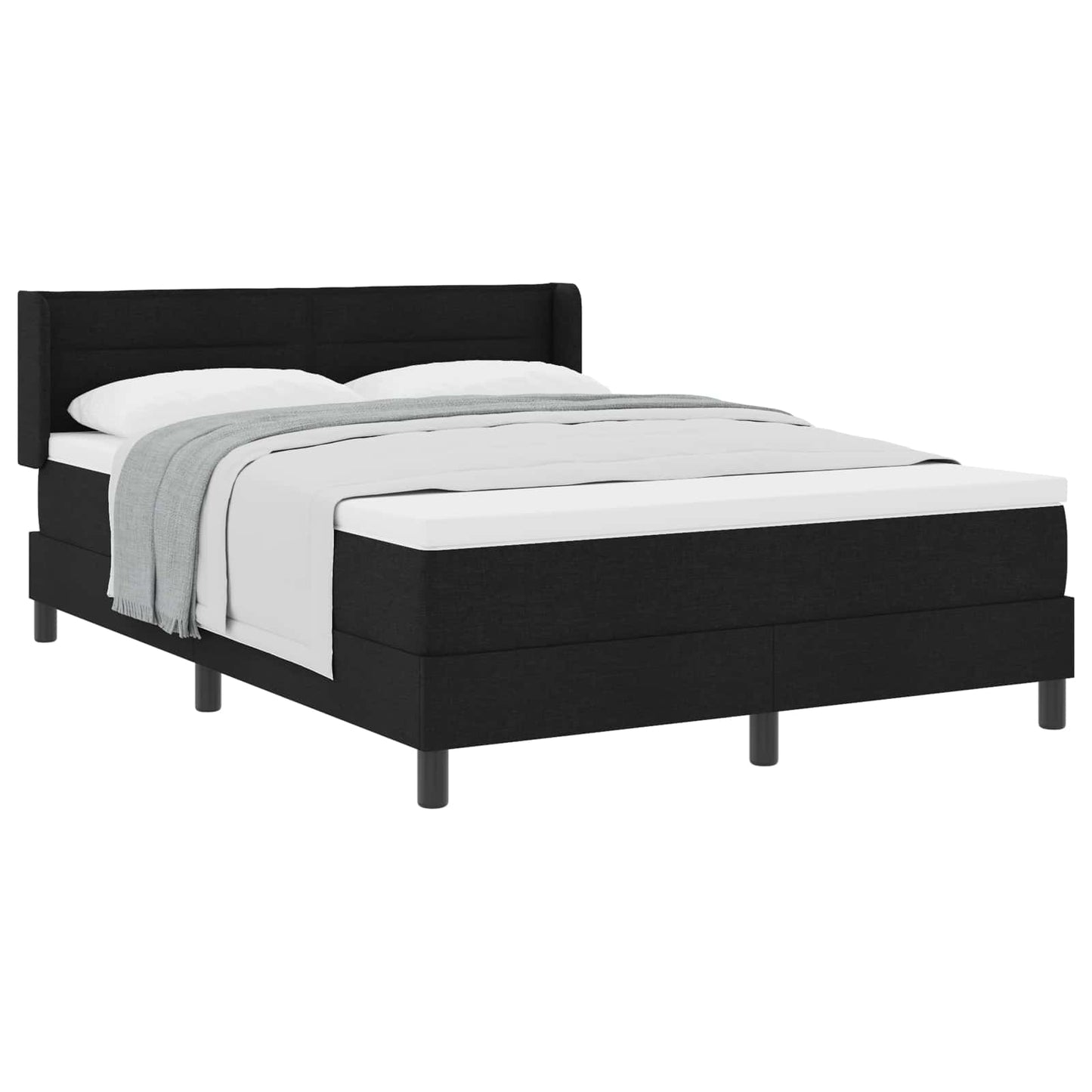 Boxspringbett mit Kopfteil Schwarz 200 x 160 cm Stoff
