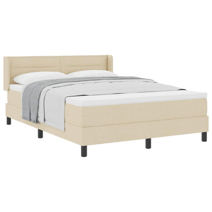 Boxspringbett mit Kopfteil Creme 200 x 160 cm Stoff