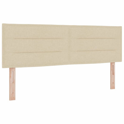 Boxspringbett mit Kopfteil Creme 200 x 160 cm Stoff