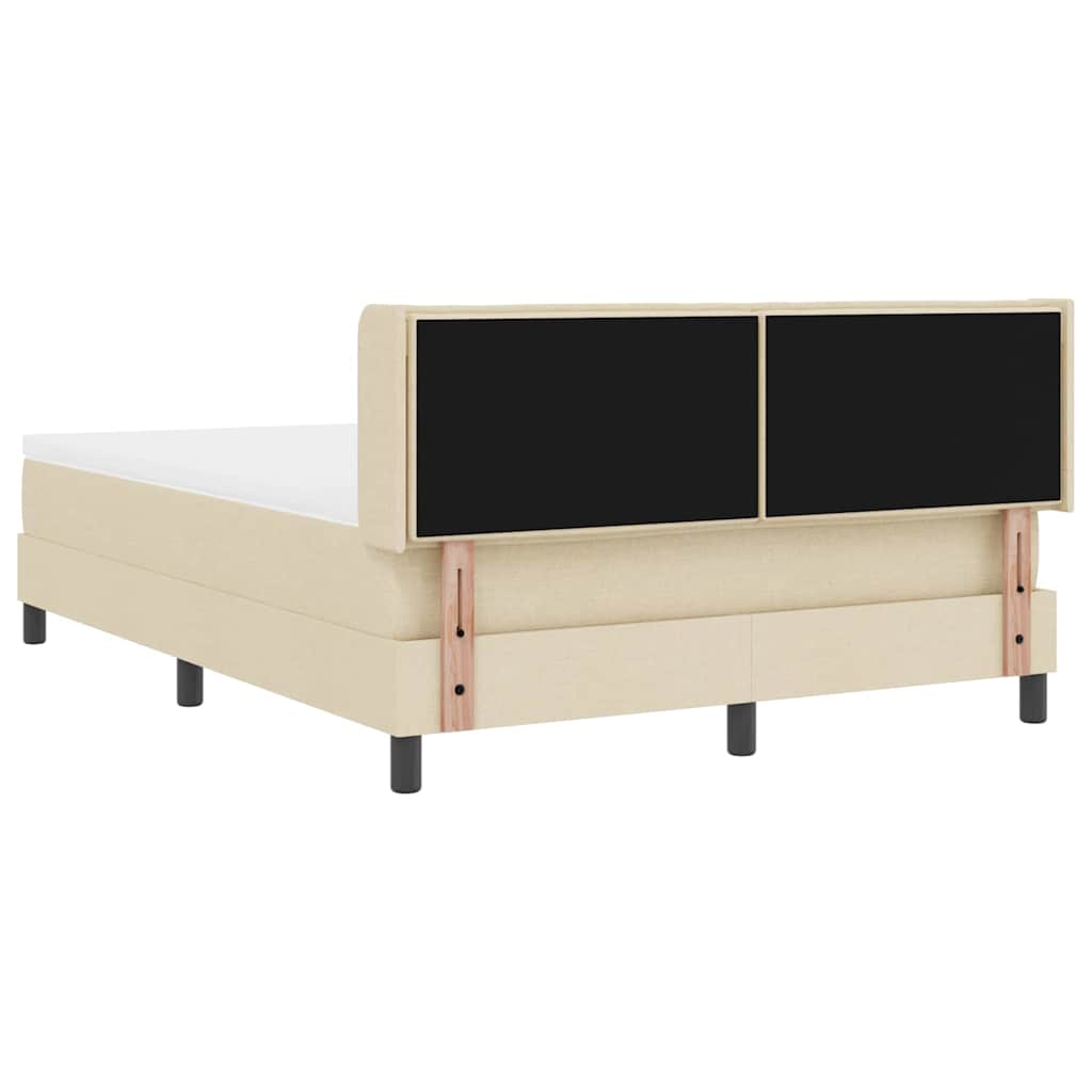 Boxspringbett mit Kopfteil Creme 200 x 160 cm Stoff