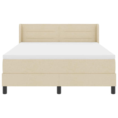 Boxspringbett mit Kopfteil Creme 200 x 160 cm Stoff