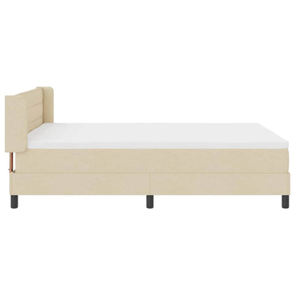 Boxspringbett mit Kopfteil Creme 200 x 160 cm Stoff