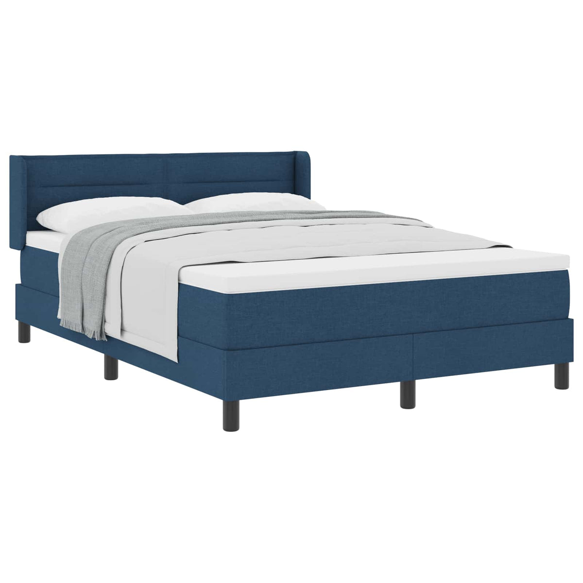 Boxspringbett mit Kopfteil Dunkelblau 200 x 160 cm Stoff