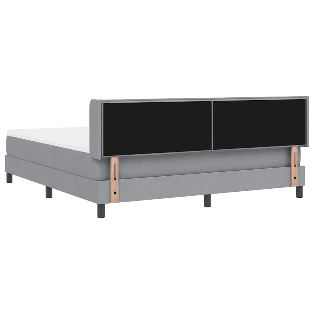 Boxspringbett mit Kopfteil Hellgrau 200 x 180 cm Stoff