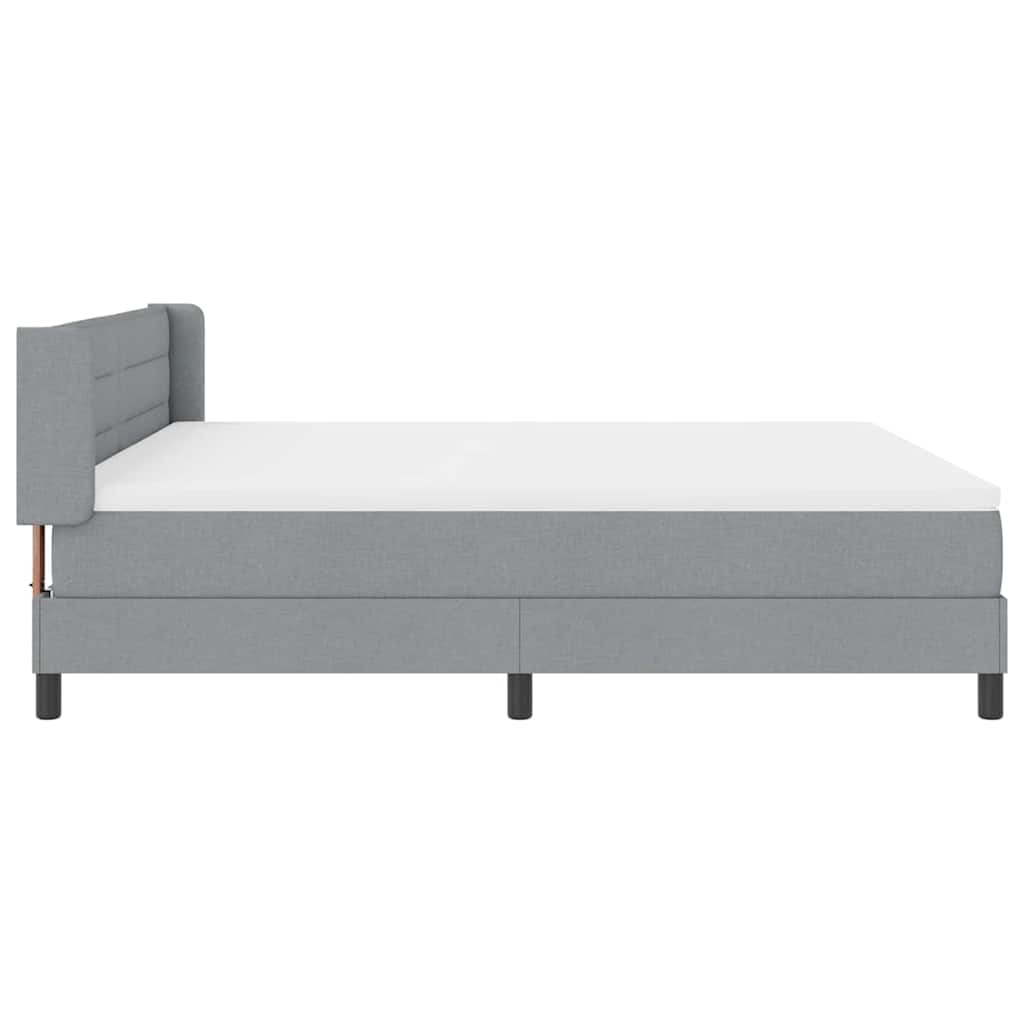 Boxspringbett mit Kopfteil Hellgrau 200 x 180 cm Stoff