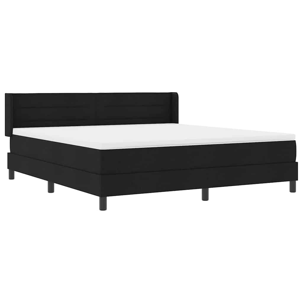 Boxspringbett mit Kopfteil Schwarz 200 x 180 cm Stoff