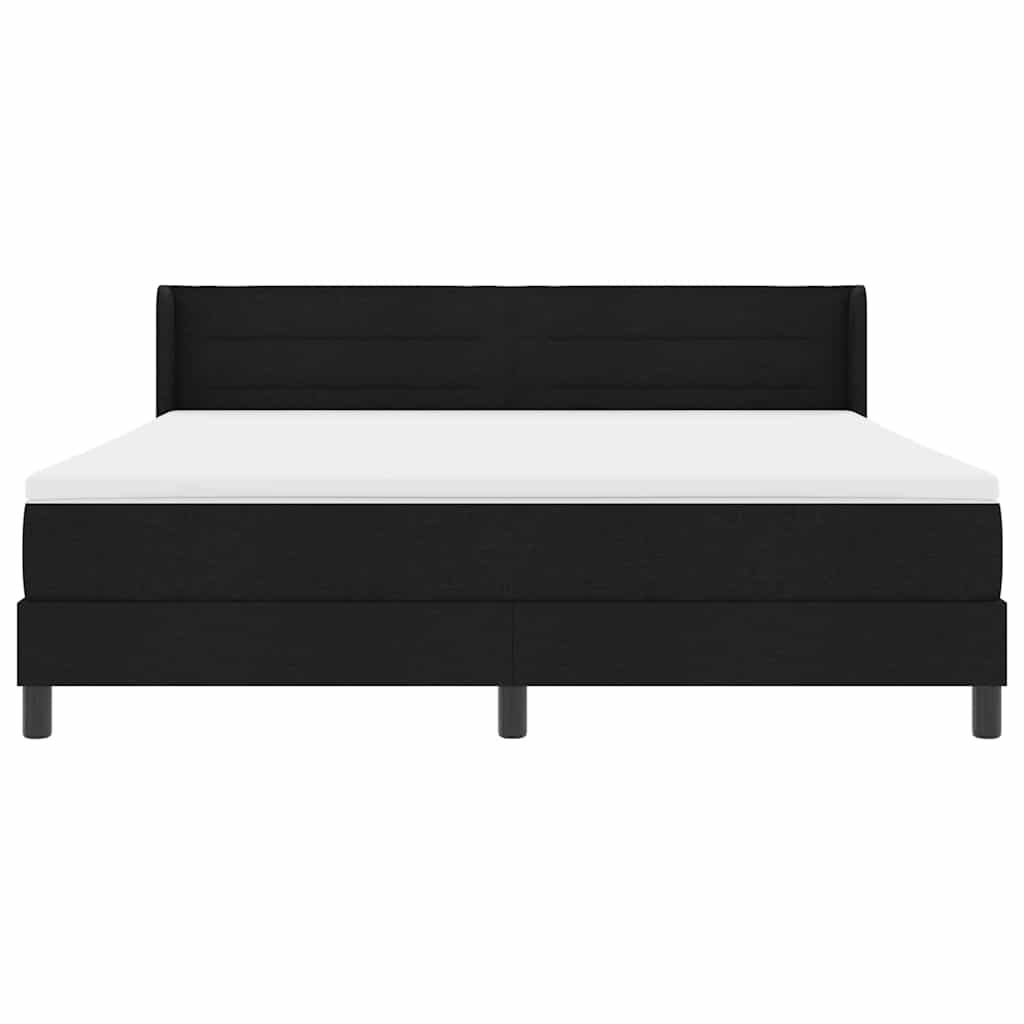 Boxspringbett mit Kopfteil Schwarz 200 x 180 cm Stoff