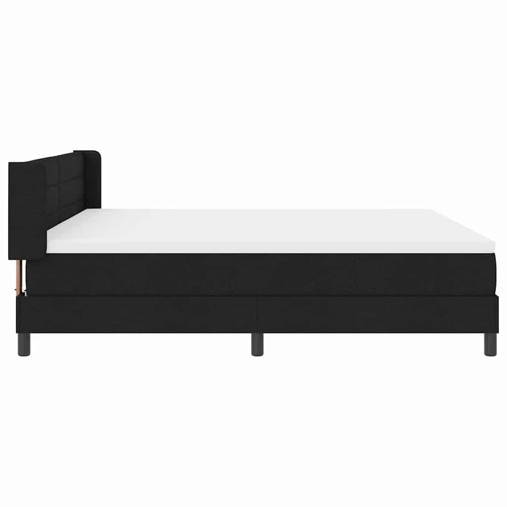 Boxspringbett mit Kopfteil Schwarz 200 x 180 cm Stoff