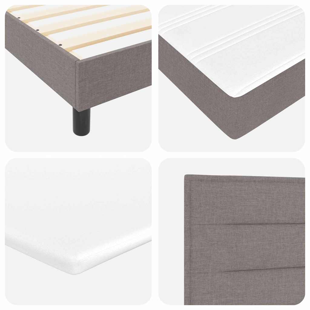Boxspringbett mit Kopfteil Taupe 200 x 180 cm Stoff
