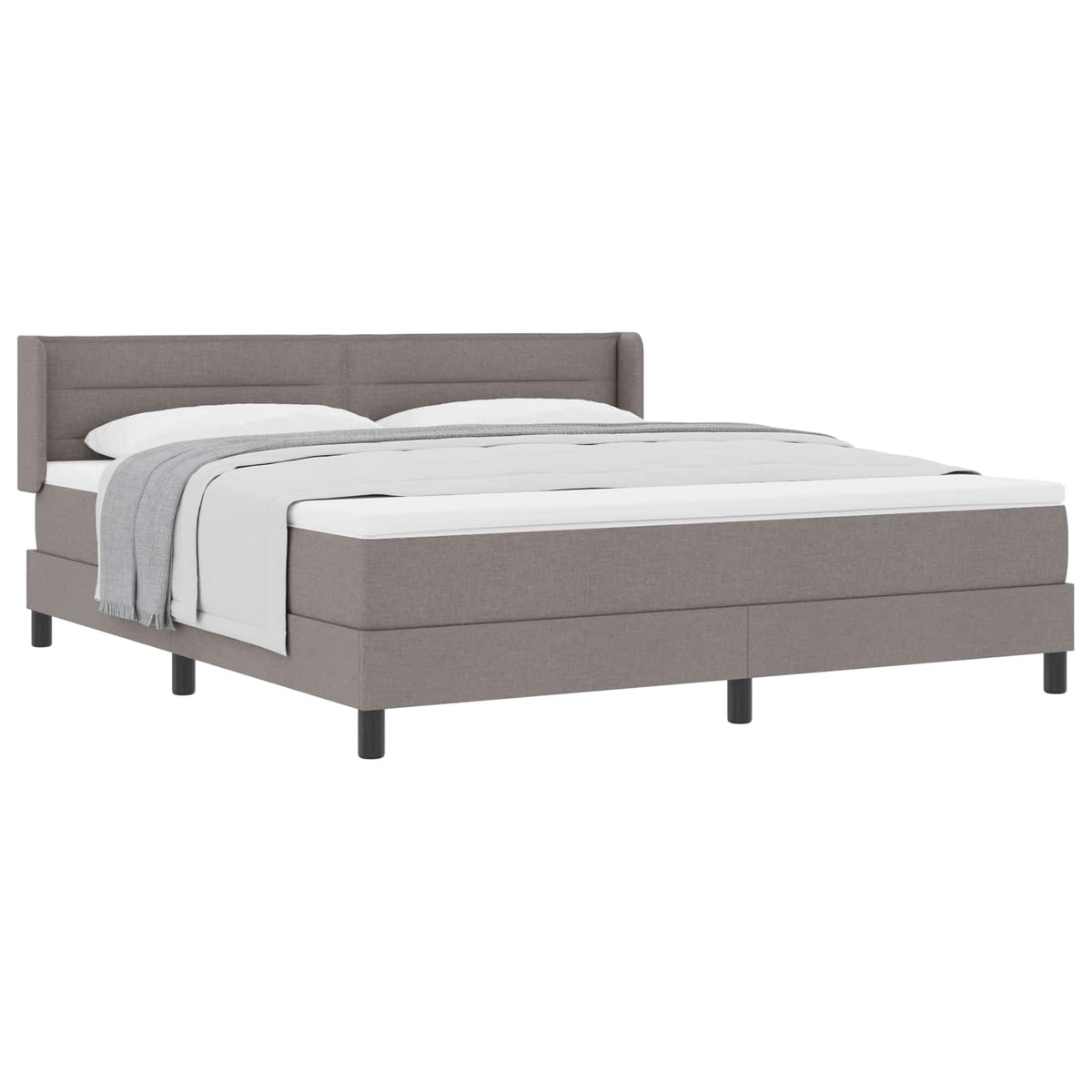 Boxspringbett mit Kopfteil Taupe 200 x 180 cm Stoff