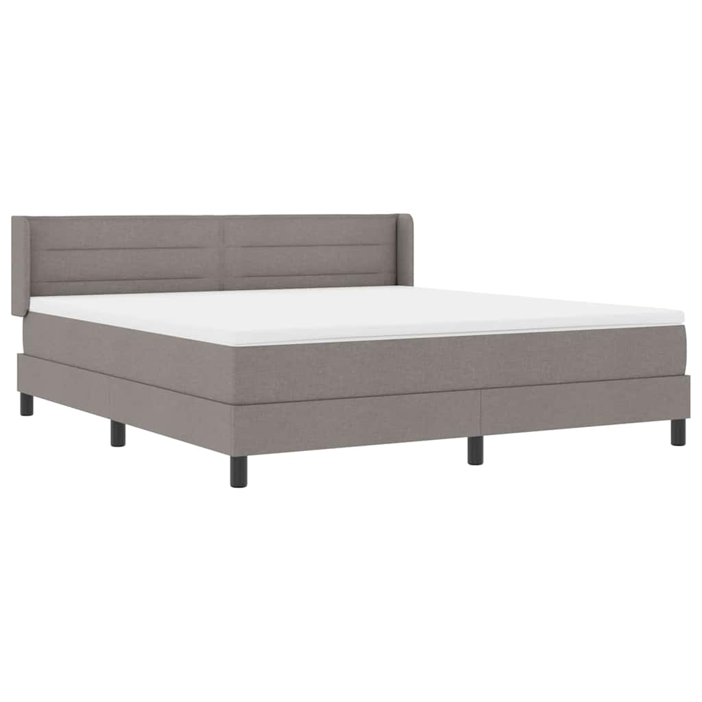 Boxspringbett mit Kopfteil Taupe 200 x 180 cm Stoff