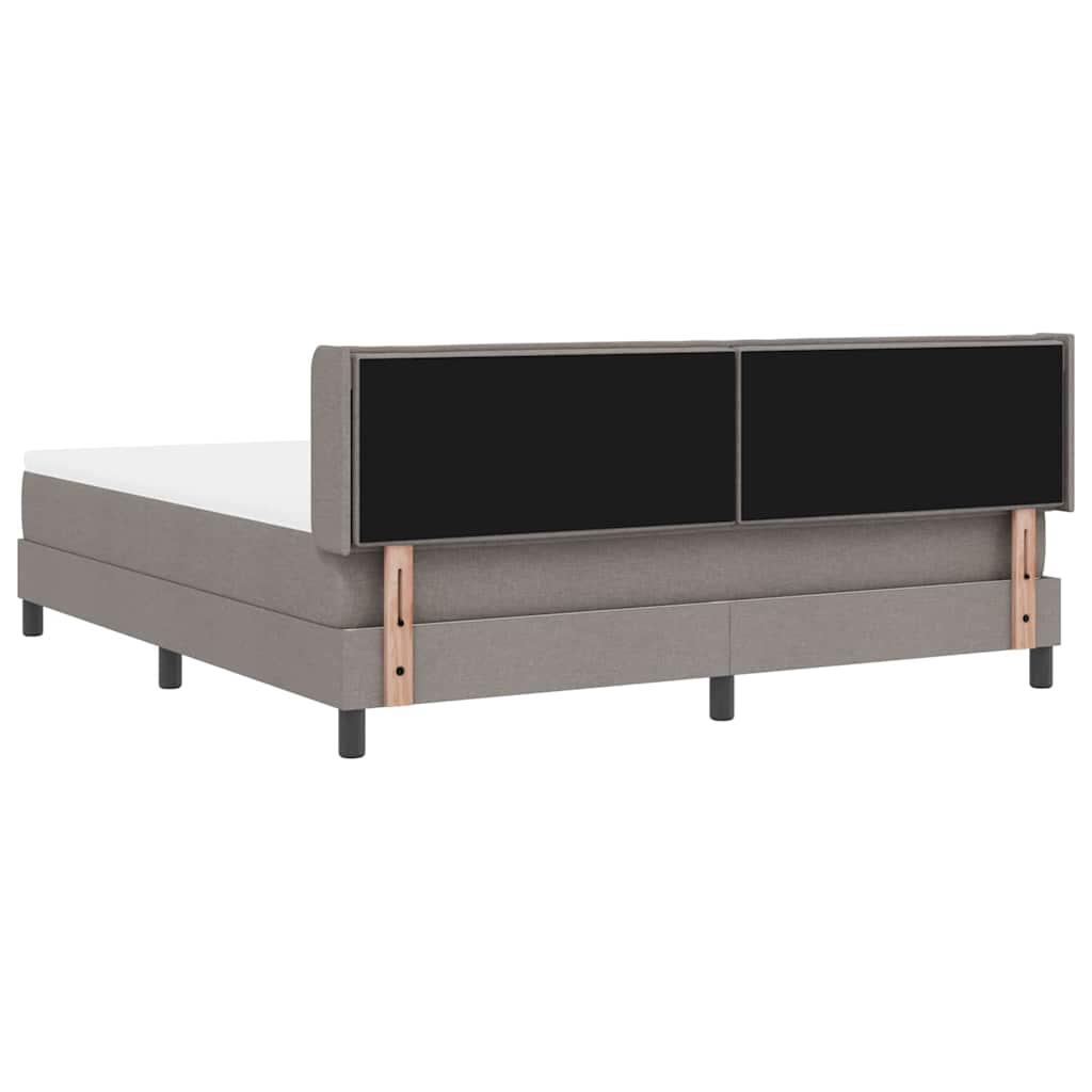Boxspringbett mit Kopfteil Taupe 200 x 180 cm Stoff