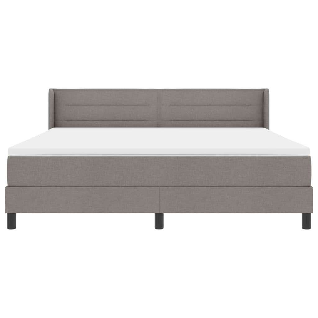 Boxspringbett mit Kopfteil Taupe 200 x 180 cm Stoff
