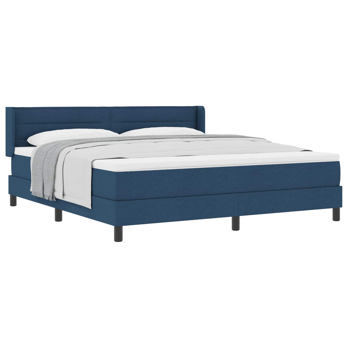Boxspringbett mit Kopfteil Blau 200 x 180 cm Stoff