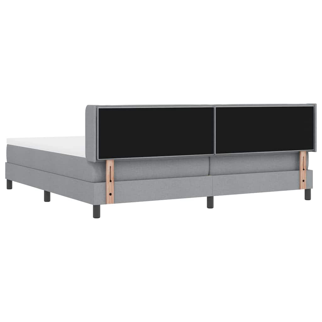 Boxspringbett mit Kopfteil Hellgrau 200 x 200 cm Stoff