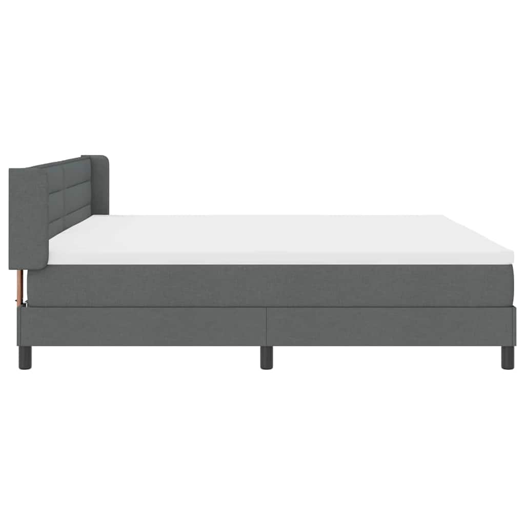 Boxspringbett mit Kopfteil Dunkelgrau 200 x 200 cm Stoff