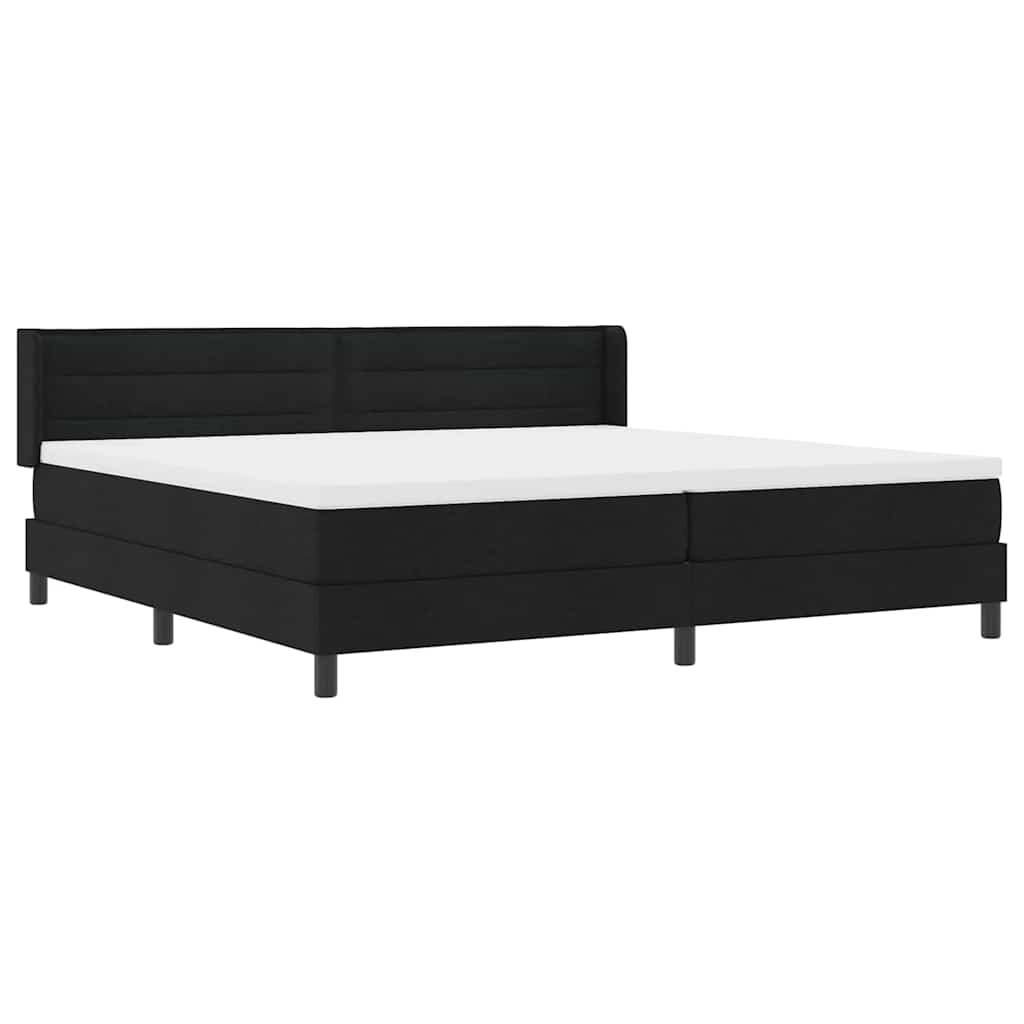 Boxspringbett mit Kopfteil Schwarz 200 x 200 cm Stoff