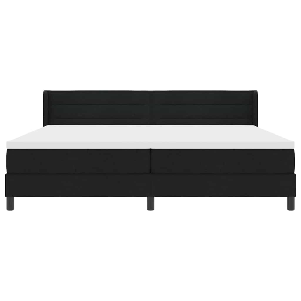Boxspringbett mit Kopfteil Schwarz 200 x 200 cm Stoff