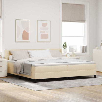 Boxspringbett mit Kopfteil Creme 200 x 200 cm Stoff