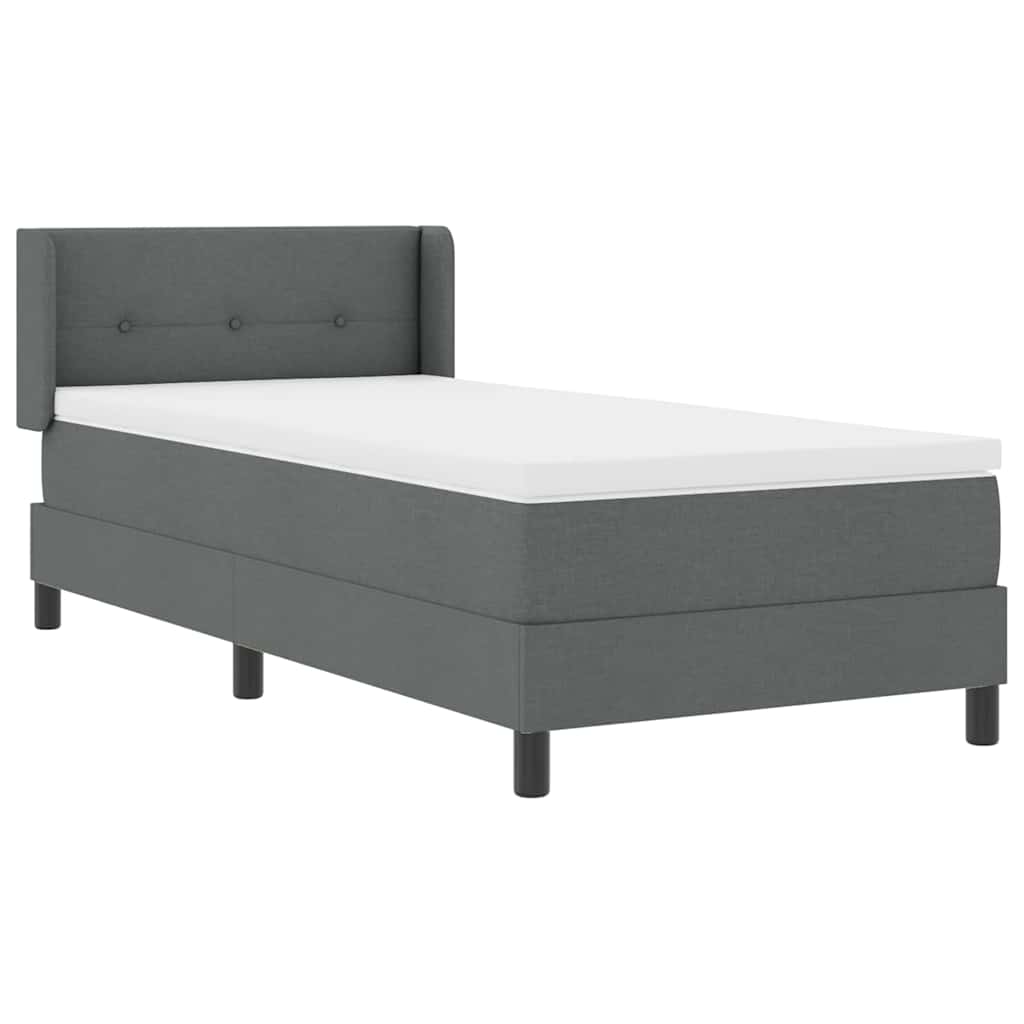 Boxspringbett mit Kopfteil Dunkelgrau 200 x 80 cm Stoff