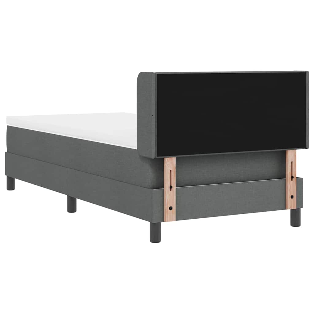 Boxspringbett mit Kopfteil Dunkelgrau 200 x 80 cm Stoff