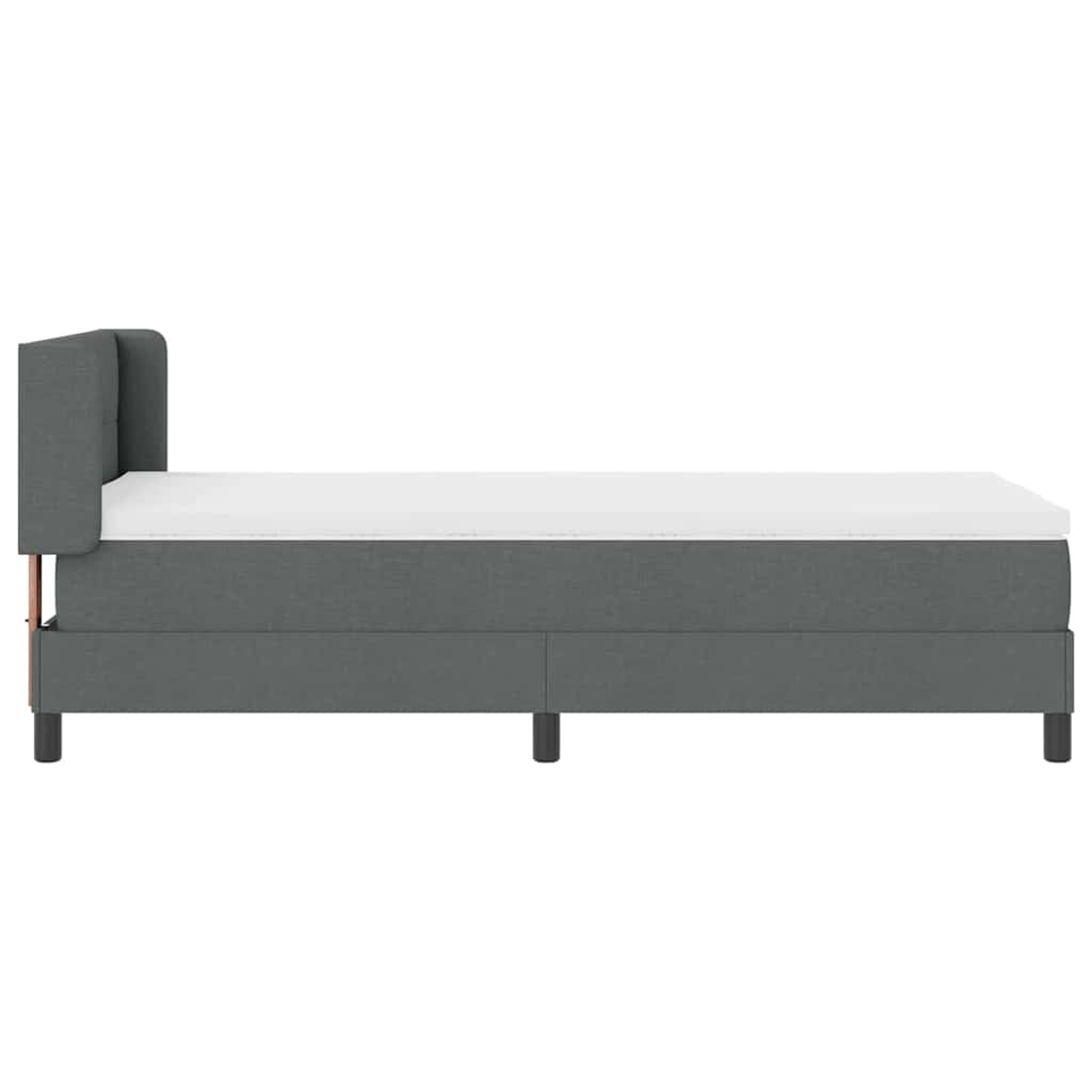 Boxspringbett mit Kopfteil Dunkelgrau 200 x 80 cm Stoff