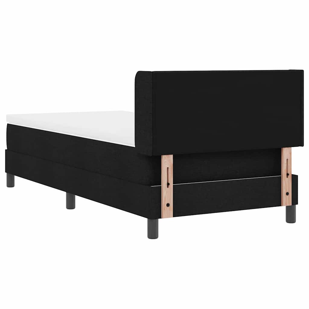 Boxspringbett mit Kopfteil Schwarz 190 x 90 cm Stoff