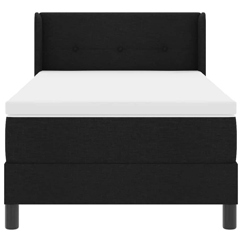 Boxspringbett mit Kopfteil Schwarz 190 x 90 cm Stoff