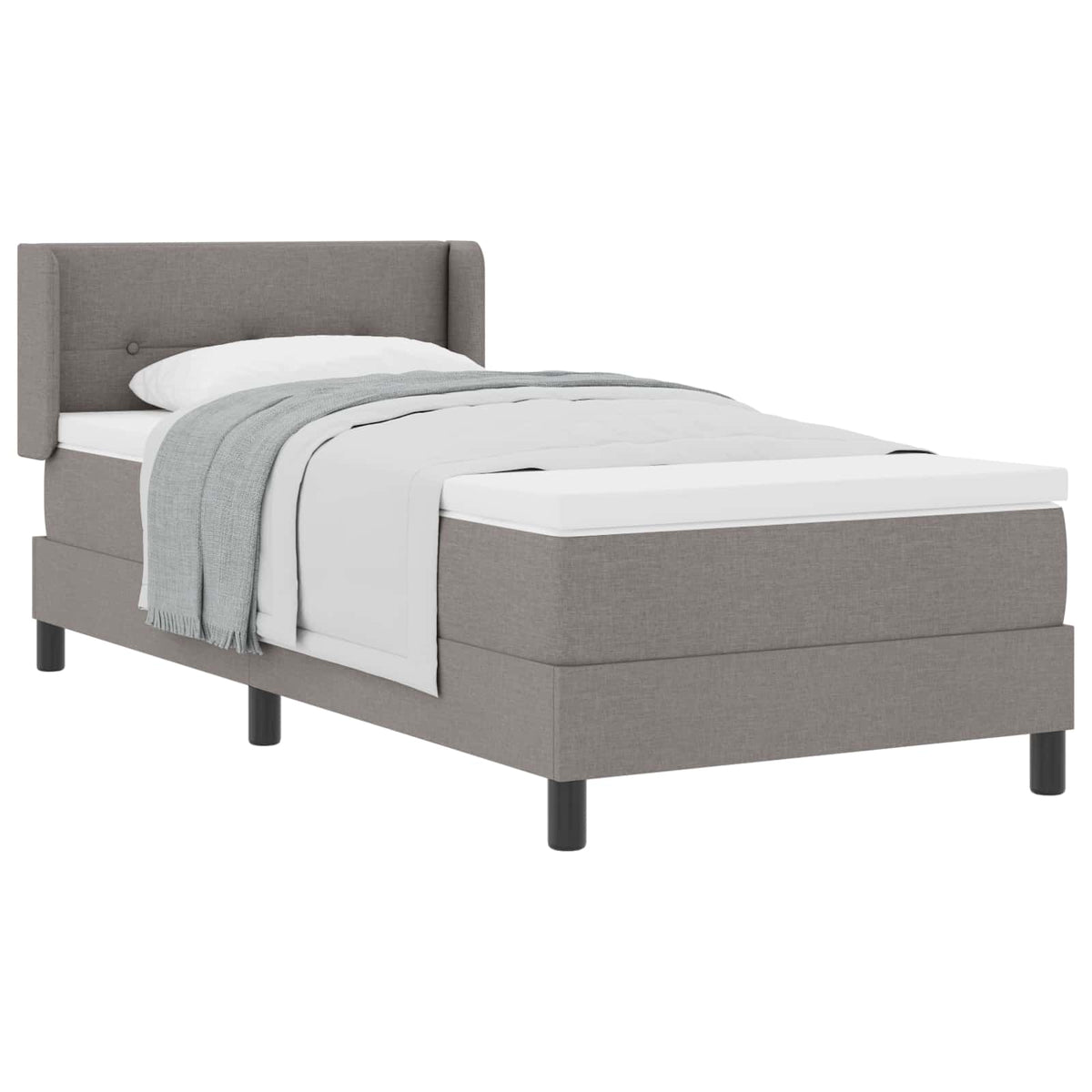 Boxspringbett mit Kopfteil Taupe 200 x 90 cm Stoff