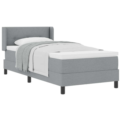 Boxspringbett mit Kopfteil Hellgrau 200 x 100 cm Stoff