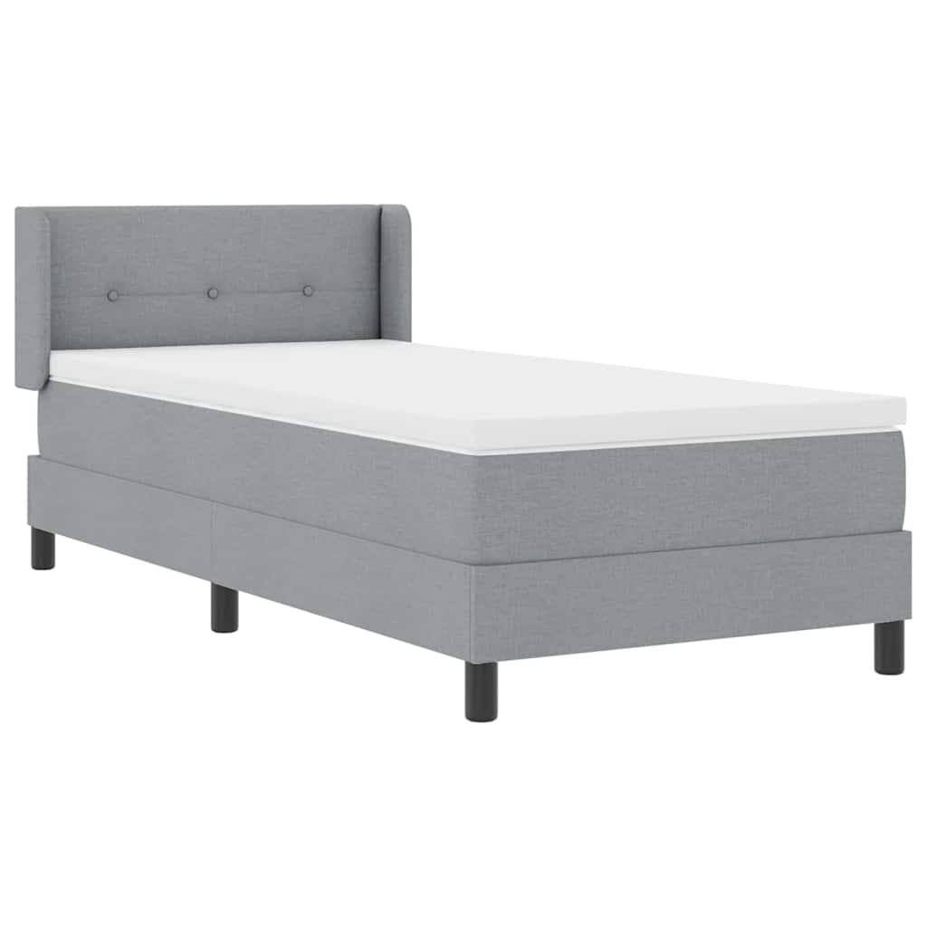 Boxspringbett mit Kopfteil Hellgrau 200 x 100 cm Stoff
