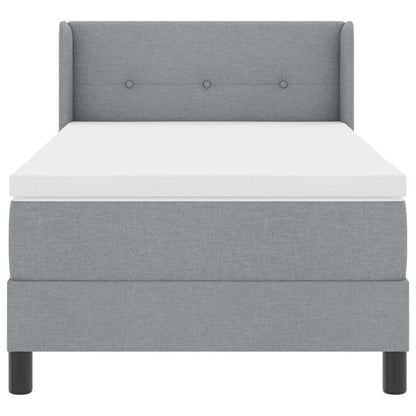 Boxspringbett mit Kopfteil Hellgrau 200 x 100 cm Stoff