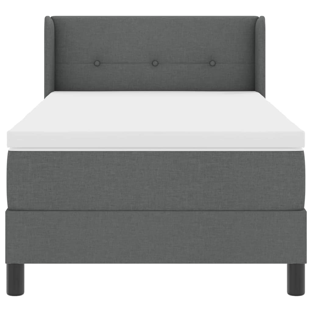 Boxspringbett mit Kopfteil Dunkelgrau 200 x 100 cm Stoff