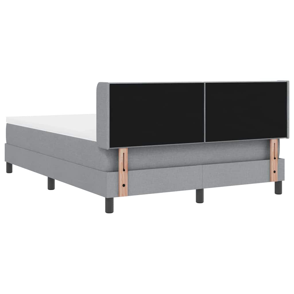 Boxspringbett mit Kopfteil Hellgrau 190 x 140 cm Stoff