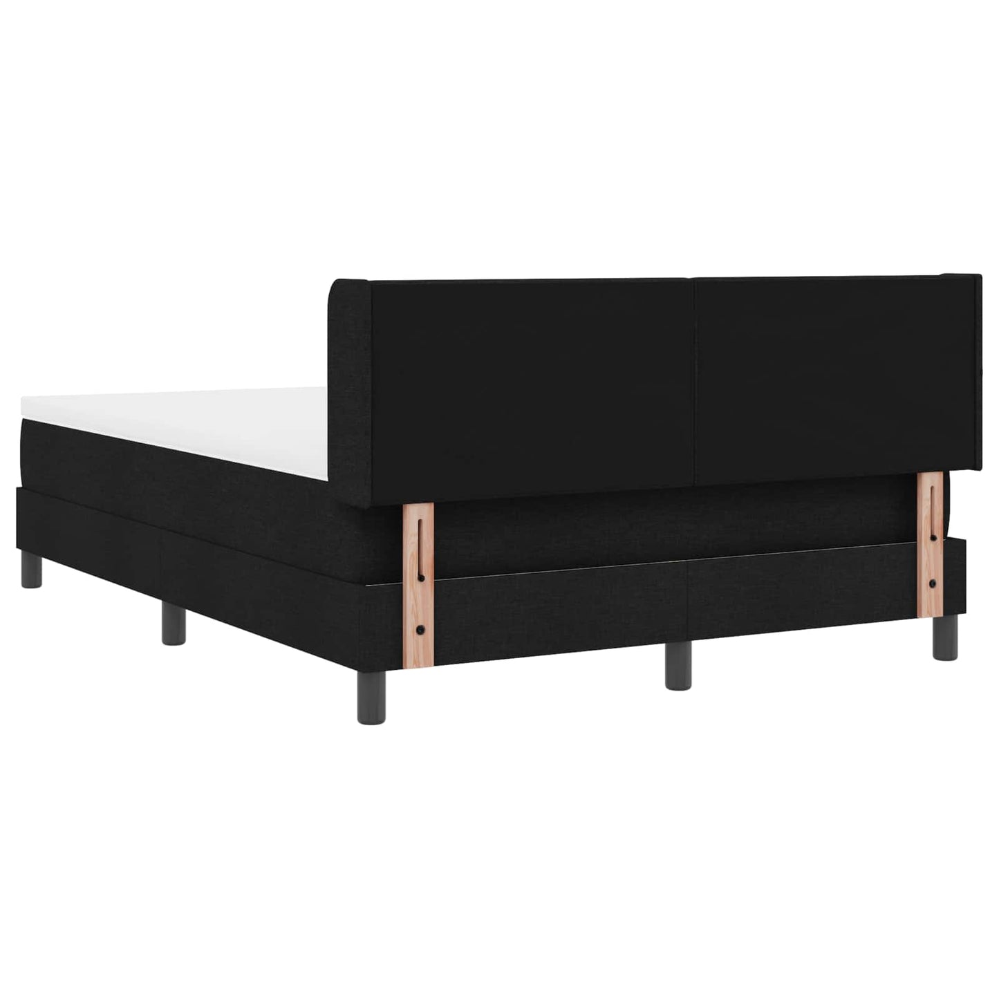 Boxspringbett mit Kopfteil Schwarz 190 x 140 cm Stoff