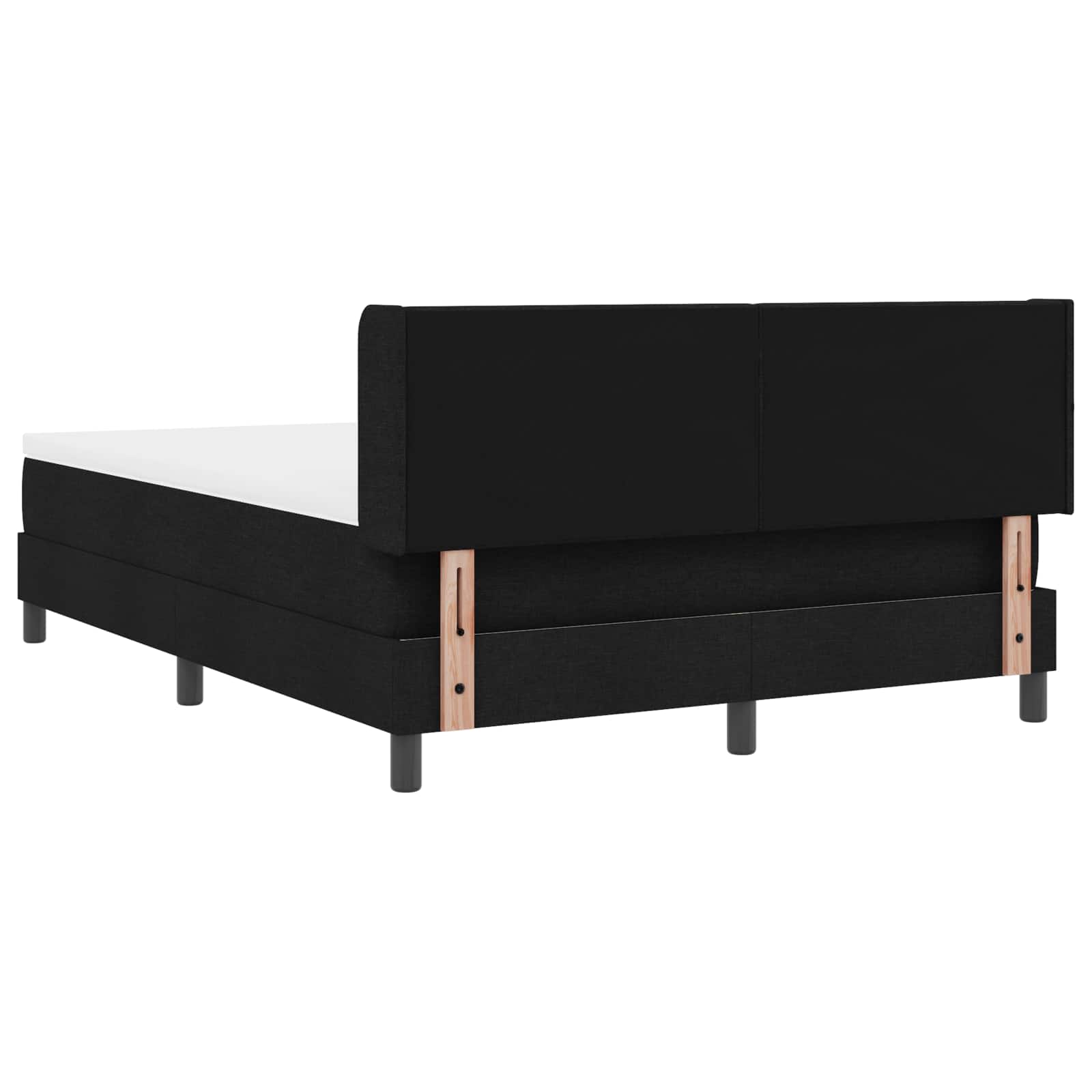 Boxspringbett mit Kopfteil Schwarz 190 x 140 cm Stoff