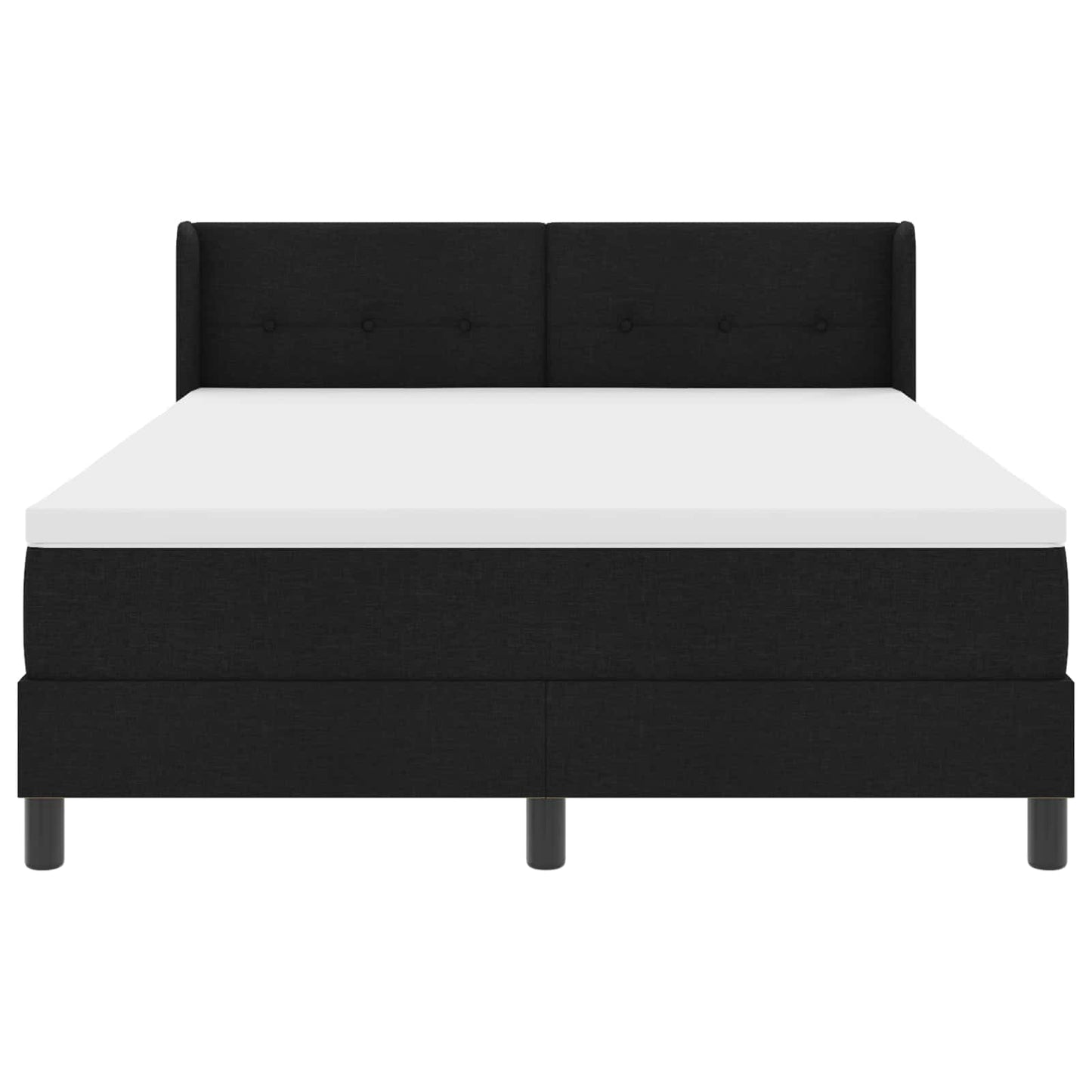 Boxspringbett mit Kopfteil Schwarz 190 x 140 cm Stoff