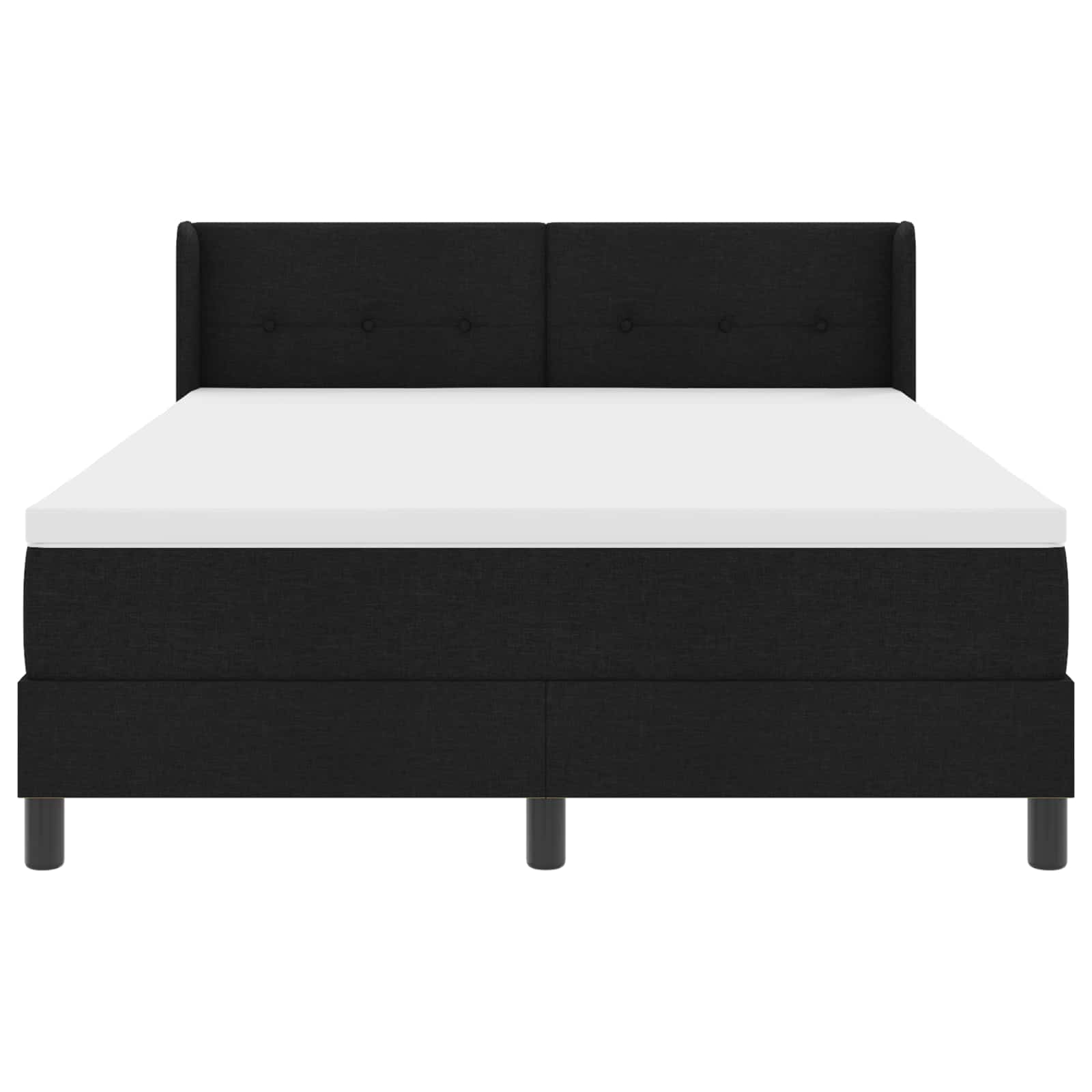 Boxspringbett mit Kopfteil Schwarz 190 x 140 cm Stoff