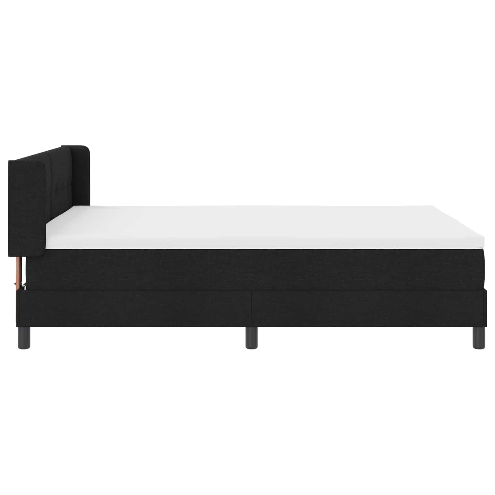 Boxspringbett mit Kopfteil Schwarz 190 x 140 cm Stoff