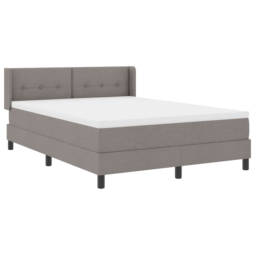 Boxspringbett mit Kopfteil Taupe 190 x 140 cm Stoff