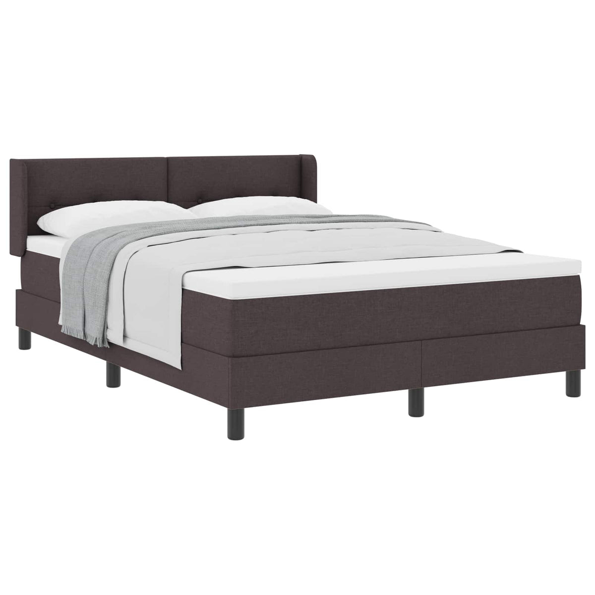 Boxspringbett mit Kopfteil Dunkelbraun 200 x 140 cm Stoff