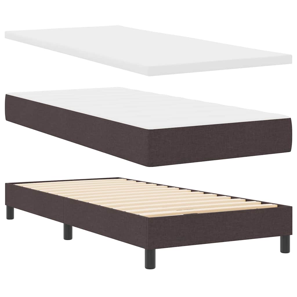 Boxspringbett mit Kopfteil Dunkelbraun 200 x 140 cm Stoff