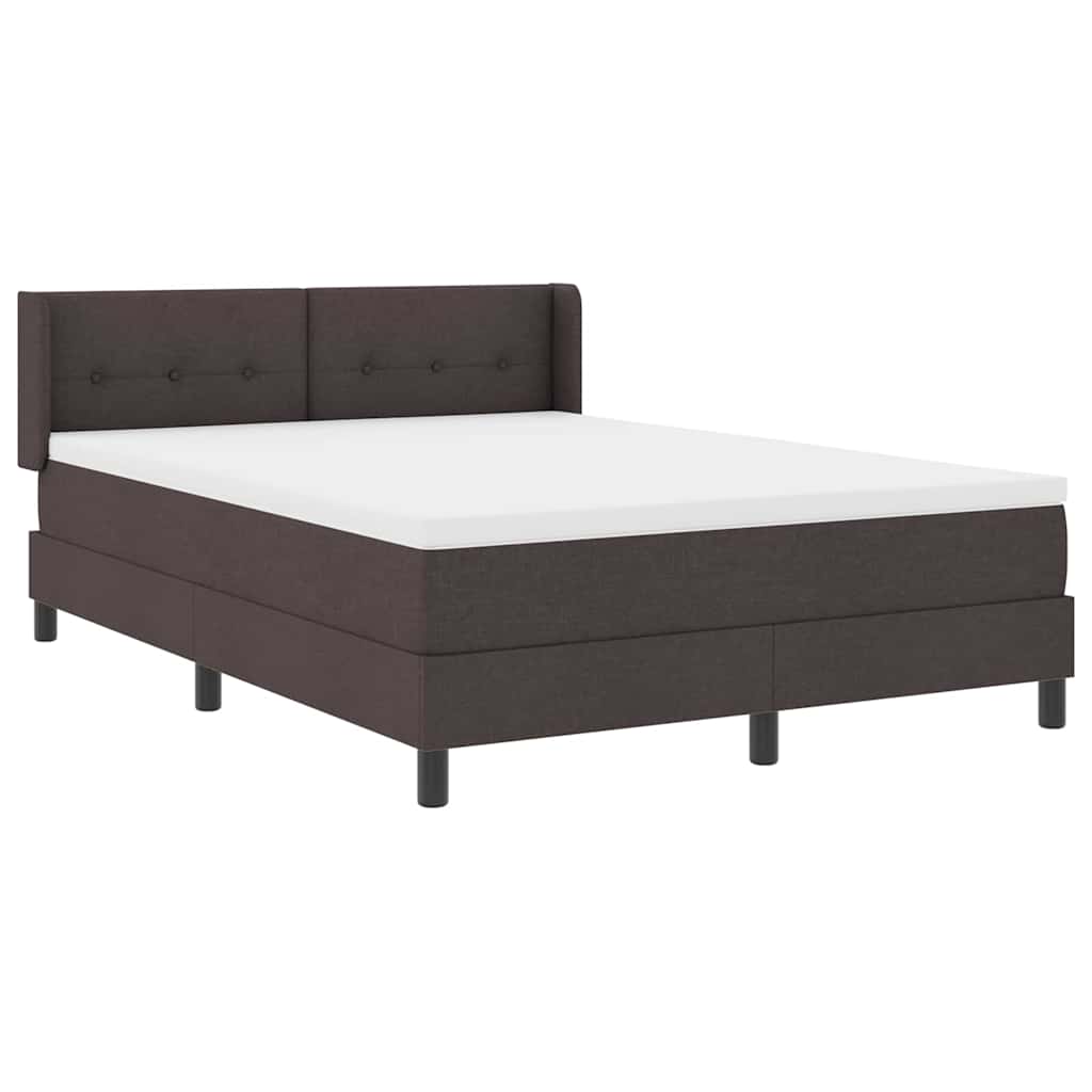 Boxspringbett mit Kopfteil Dunkelbraun 200 x 140 cm Stoff