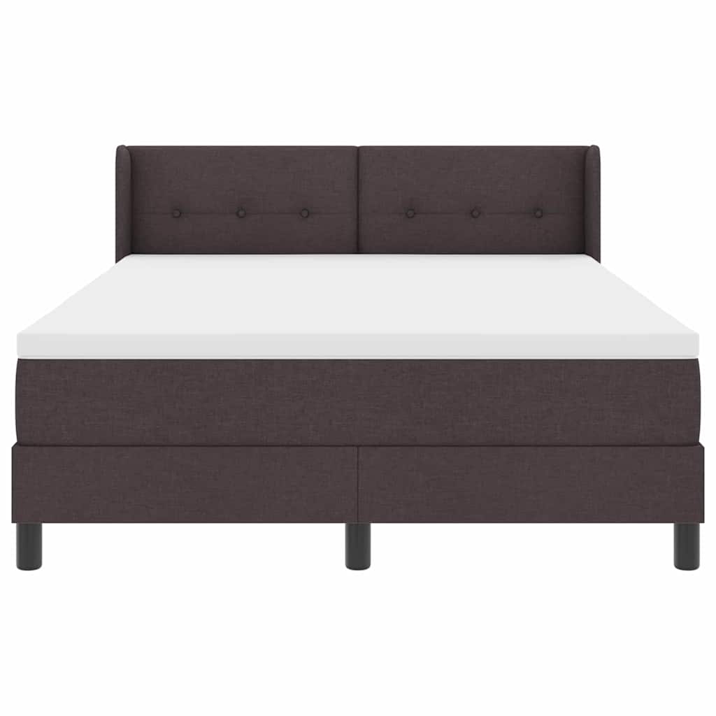 Boxspringbett mit Kopfteil Dunkelbraun 200 x 140 cm Stoff