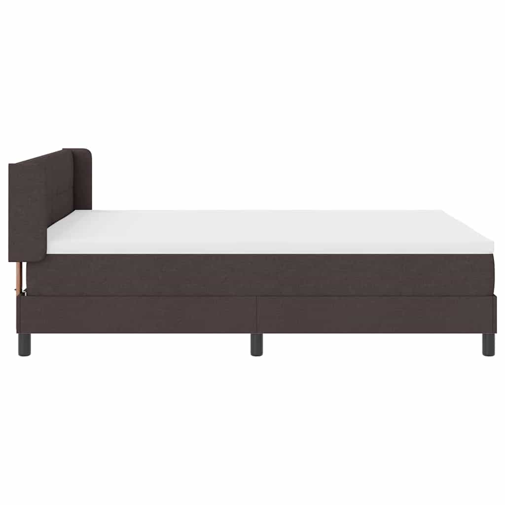 Boxspringbett mit Kopfteil Dunkelbraun 200 x 140 cm Stoff